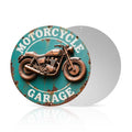 Panneau Rond en Métal pour Garage MotoDécoration Murale Vintage Biker pour Caverne d'Homme, Atelier