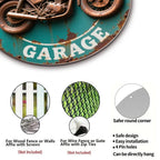 Panneau Rond en Métal pour Garage MotoDécoration Murale Vintage Biker pour Caverne d'Homme, Atelier