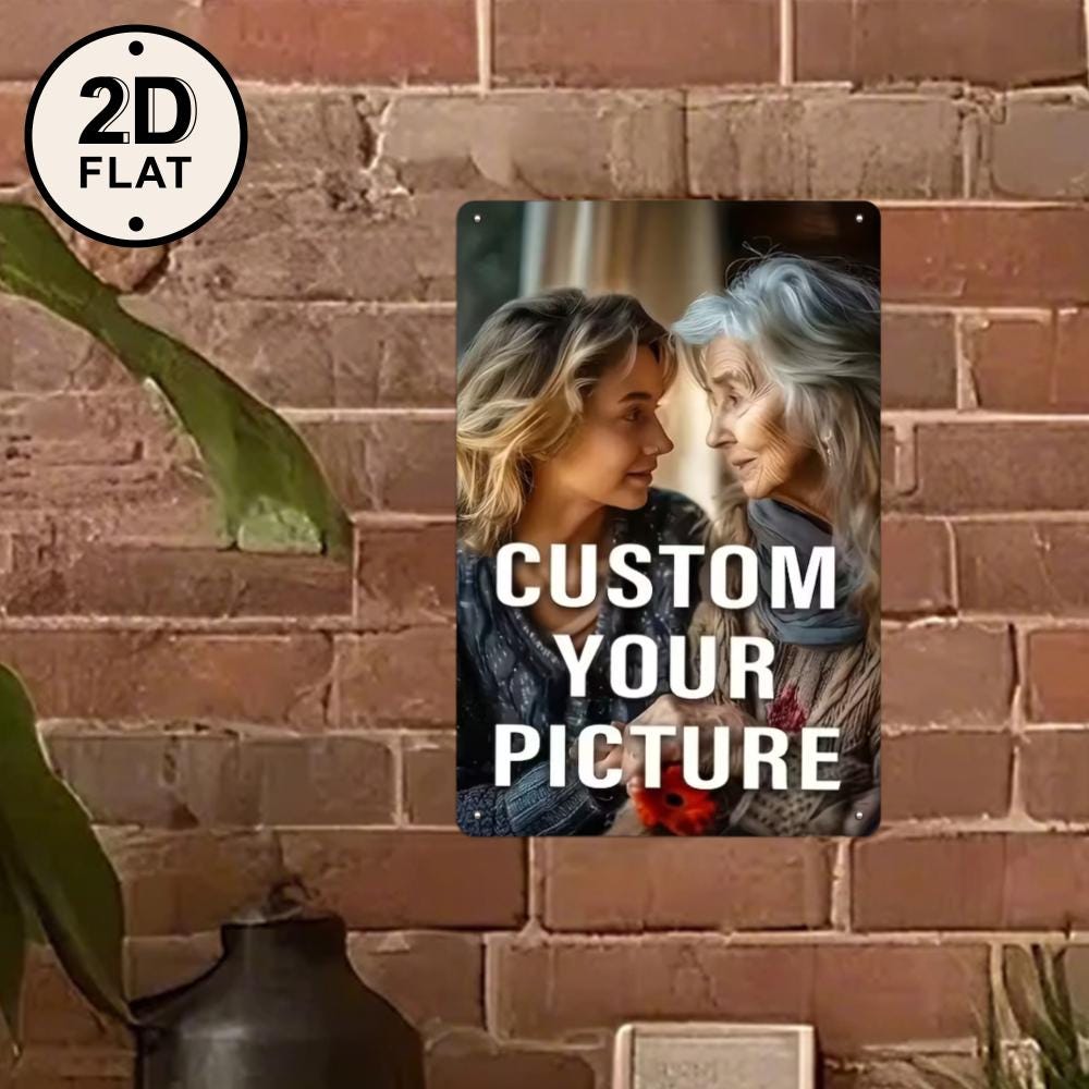 Personalized Metal Wall Art - Custom Photo Tin Sign for Vintage Home Decor and Unique Gifts