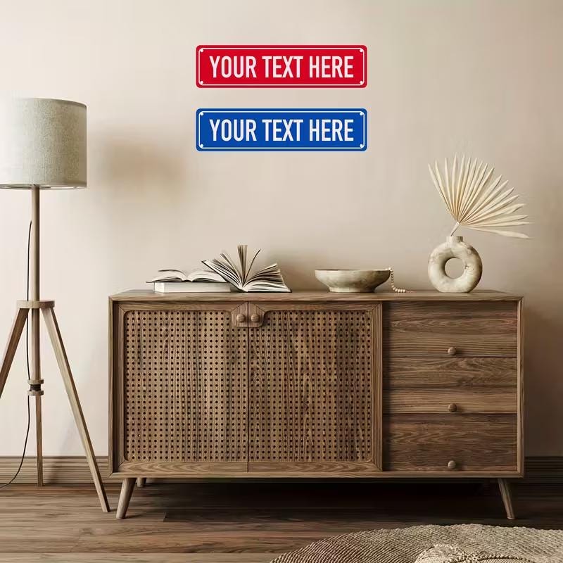 Personalized Street Sign, Custom Metal Wall Art with Name and Message, Vintage Tin Decor for Indoor Outdoor, Christmas Halloween Gift