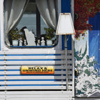 Vintage Sunset Deck Metallschild mit der Aufschrift „Relax And Unwind Here“ und Sonnenstrahlen für…