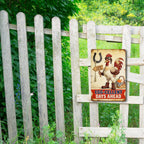 Panneau métallique vintage « Coq de ferme » avec inscription « Egg Cellent Days Ahead », cuisine crème…