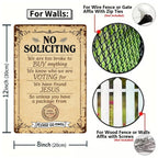 Vintage Funny No Soliciting Door Sign with Humorous Rules for Front PorchRustic Metal H…