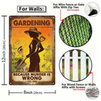 Metallschild mit Vintage-Gartenhumor | Lustiges Blumen- und Schaufel-Damen-Deko für rustikalen Garten
