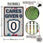 Vintage "Cares Given 0" Schild-Design Metallschild mit Sternen, weiß blau rot Retro Wand…