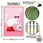 Cool Cat Plaque Murale Métal Chat Rose Disco Décoration Murale Animaux Amusants Art Rétro Panneau Animal Cadeau…