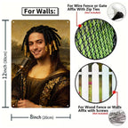 Lustiges Mona Lisa Sänger BlechschildVintage Mikrofon Wanddeko, Musikstudio Bar Pu…