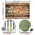 Everyday Is A New Beginning Metallschild – Inspirierendes Zitat Wanddekoration, rustikales Holz Ros…