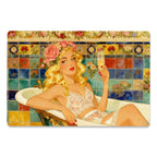 Vintage Pin-Up Bad Metallschild, Sexy Retro-Mädchen Wanddekoration, Champagner Badezimmer Kunst…