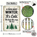 Ein Gedicht über ein Winter-Metallschild | Bar- & Kneipendeko