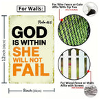 Gott ist in ihr, sie wird nicht wanken, Blechschild, Psalm 46,5 christliche Wanddekoration, Glaube…