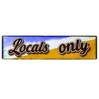 Vintage Blechschild „Locals Only“, Strandbar-Surf-Deko, Metallschild im Küsten-Reisemitbringsel-Stil…