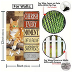 Cherish Every Moment Vintage Blechschild, Katze Wanddeko, Das Leben ist voller Überraschungen SpruchR…