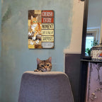 Cherish Every Moment Vintage Blechschild, Katze Wanddeko, Das Leben ist voller Überraschungen SpruchR…
