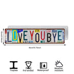 Vintage-Blechschild im Nummernschild-Design | Mehrfarbige Metall-Wanddeko „Love You Bye“ für…