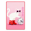 Cool Cat Metal Tin Sign Pink Disco Cat Wall Decor Funny Pet Art Retro Animal Sign Gift for Cat Lovers