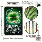 Enseigne murale en métal « Happy St Patrick’s Day », Décoration murale trèfle porte-bonheur, Bar de pub irlandais…