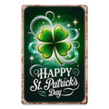 Enseigne murale en métal « Happy St Patrick’s Day », Décoration murale trèfle porte-bonheur, Bar de pub irlandais…