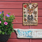 Happy Everything MetallschildLustige Hirschskelett-Wanddekoration, St. Patricks Kleeblatt Rus…