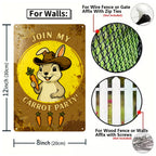 "Join My Carrot Party" BlechschildLustige Hasen Wanddekoration, Hasenliebhaber GeschenkRustikal im Landhausstil…