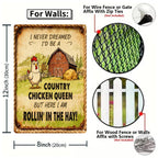 Country Chicken Queen Lustiges BlechschildBauernhaus Hühnerstall Deko, Hühner Humor WandkunstRus…
