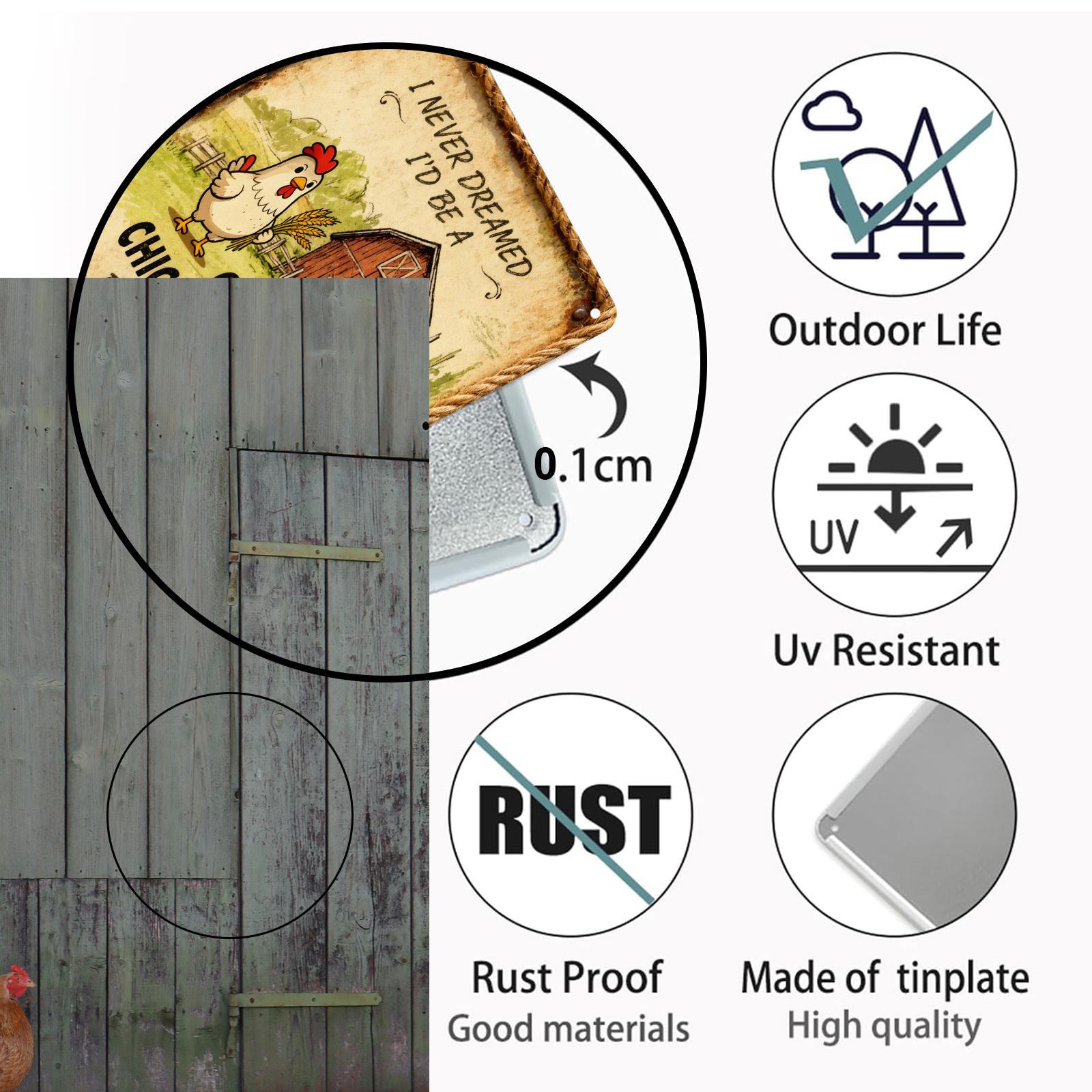 Country Chicken Queen Funny Tin Sign, Farmhouse Chicken Coop Decor, Hen Humor Wall Art, Rustic Barn Kitchen Sign, Gift for Chicken Lovers