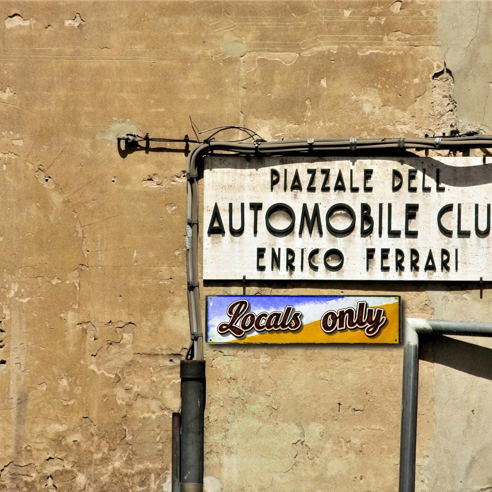 Locals Only Vintage Tin Sign, Beach Bar Surf Decor, Coastal Travel Souvenir Style Metal Sign, Summer Vacation Wall Art, Funny Quote Sign