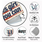 Yes Girl You Can Vintage Blechschild, Motivierende Wanddeko Retro Rustikale Metallplakette, Gi…