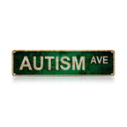 Autismus-Bewusstsein Allee Metallschild | Grüne Straßendekoration für Zuhause & Support-Display