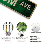 Autismus-Bewusstsein Allee Metallschild | Grüne Straßendekoration für Zuhause & Support-Display