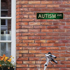 Autismus-Bewusstsein Allee Metallschild | Grüne Straßendekoration für Zuhause & Support-Display