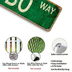 Panneau de rue Retro Green Quiubo Way | Décoration murale métallique style vintage pour la maison, le bureau, le gar…