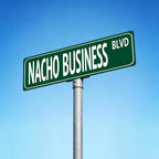 "Nacho Business Blvd" Green Metal Street Sign - Funny Wall Art for Home, Bar & Office