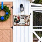 An Old Rooster and a Cute Chick Live Here Metallschild | Bar & Pub Deko